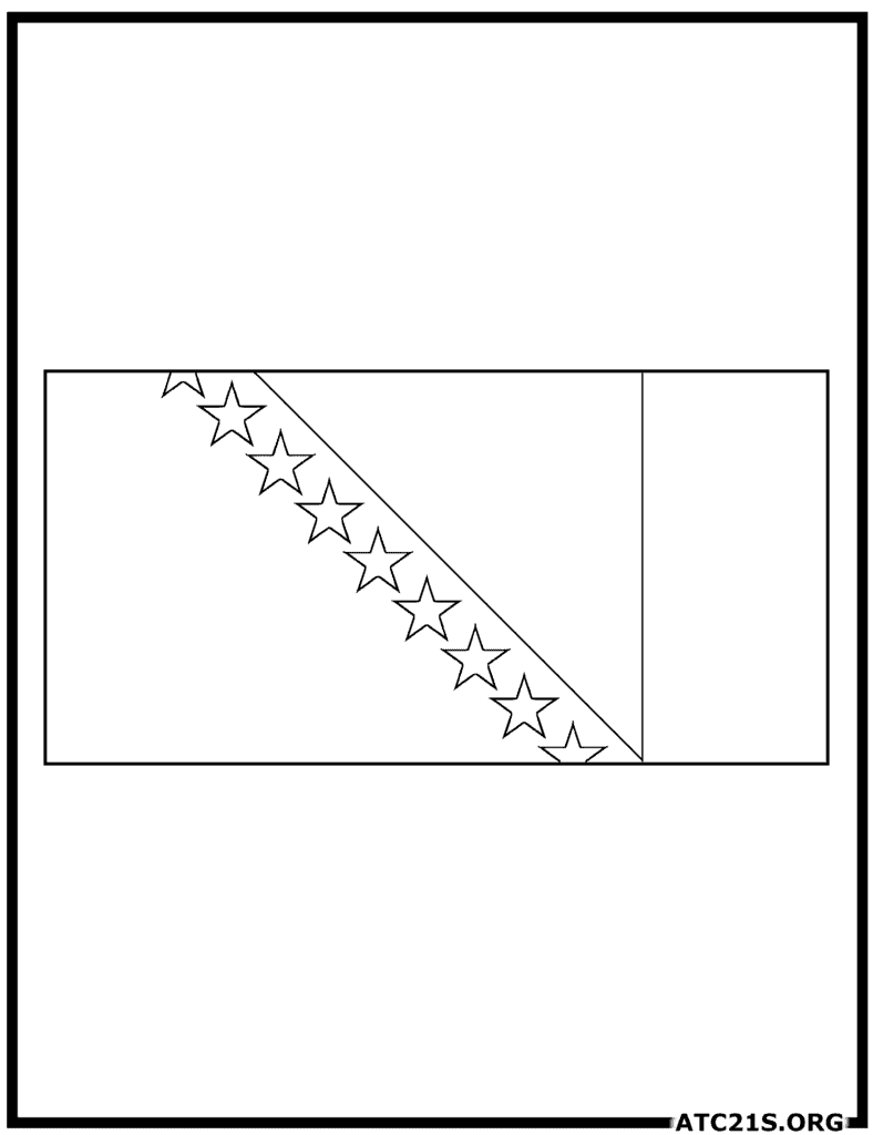 Bosnia And Herzegovina Flag Coloring Page ATC21S