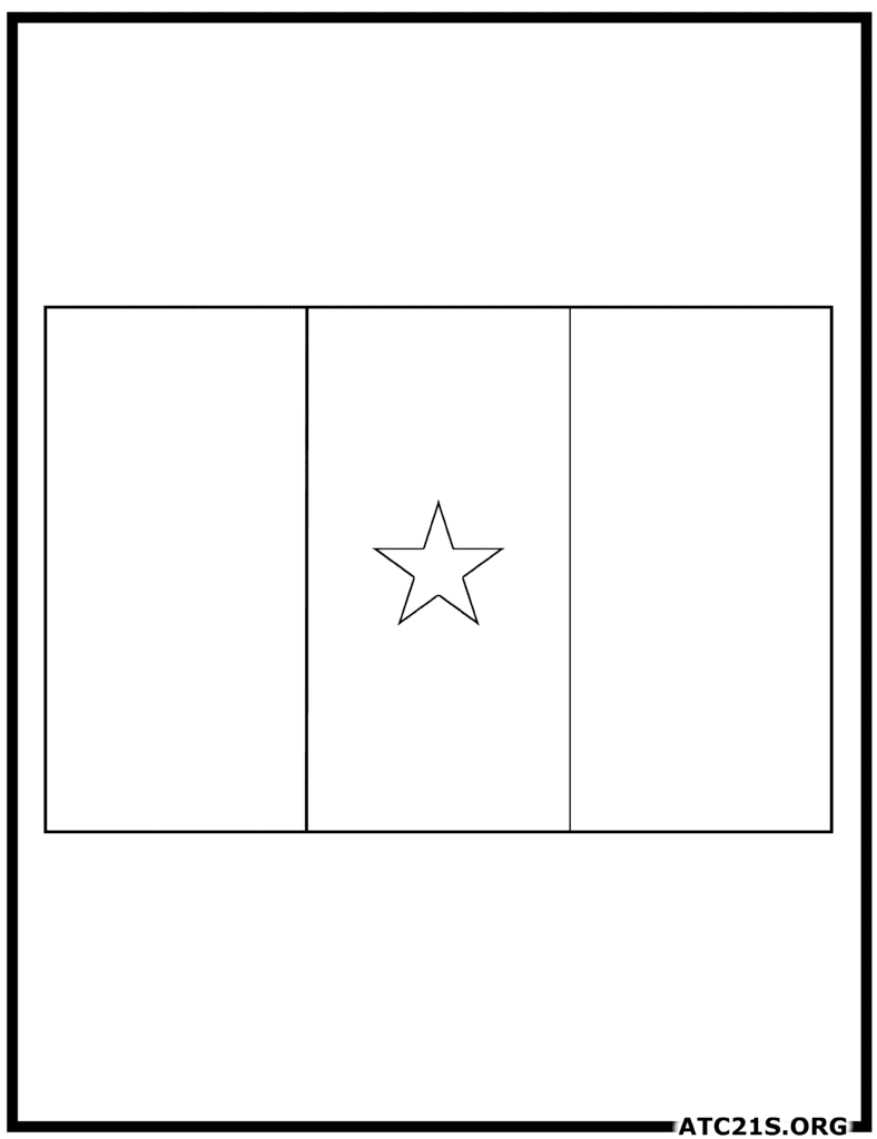 Cameroon Flag Coloring Page ATC21S