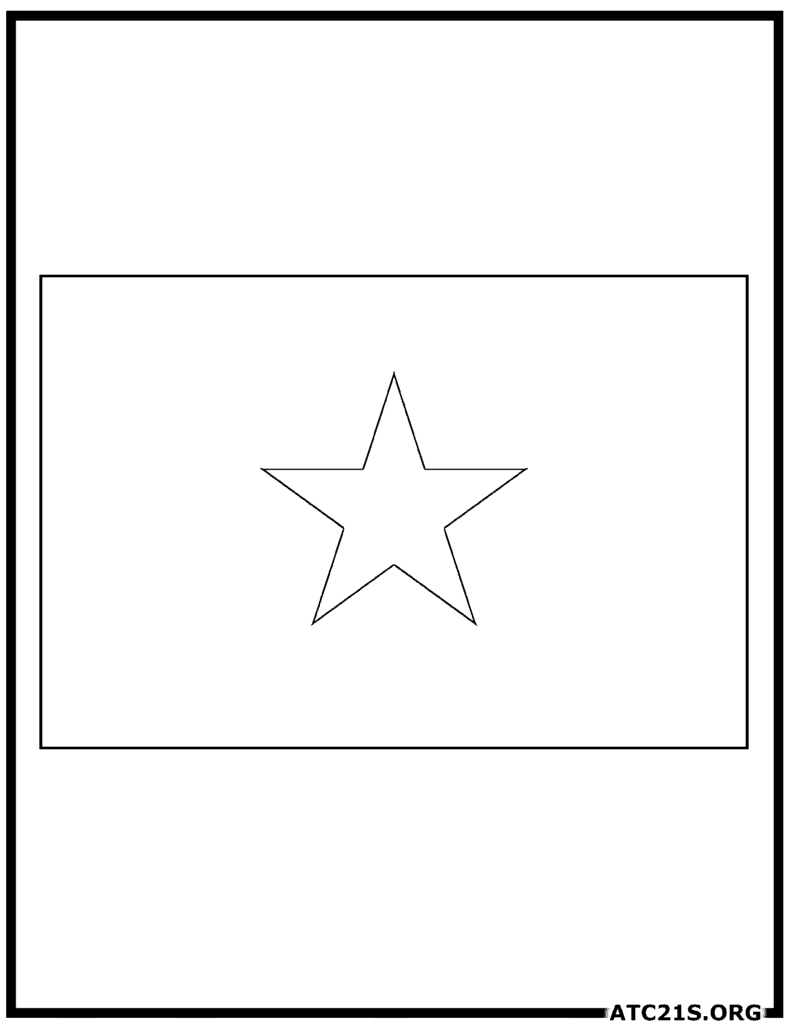 Vietnam Flag Coloring Page Atc S