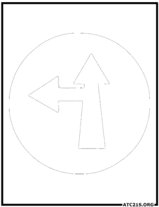 Ahead-or-turn-left-traffic-sign-coloring-page
