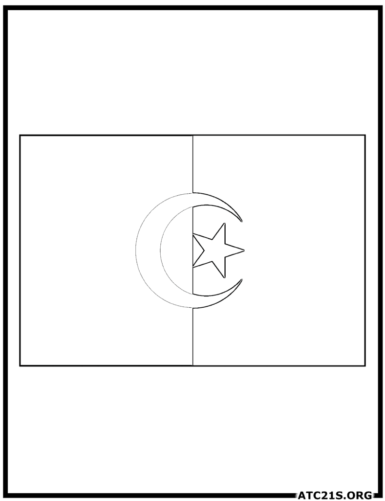 Algeria Flag Coloring Page Atc S