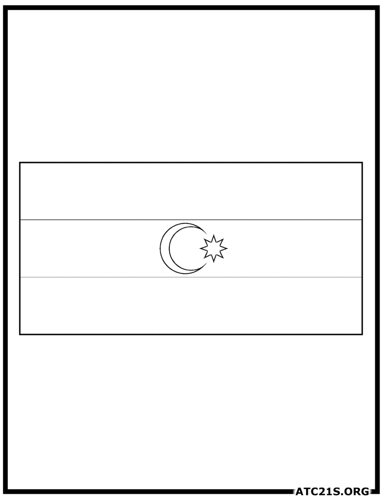 Azerbaijan Flag Coloring Page | ATC21S