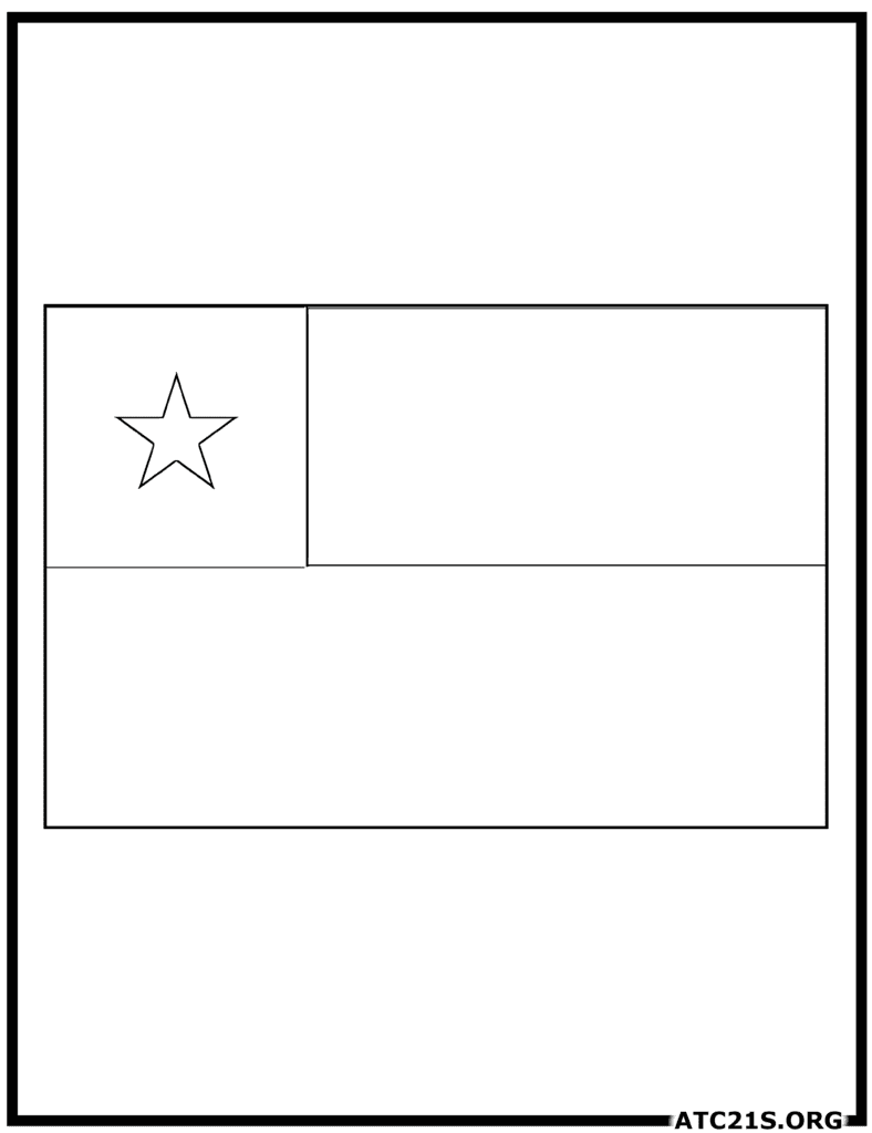 Chile Flag Coloring Page 