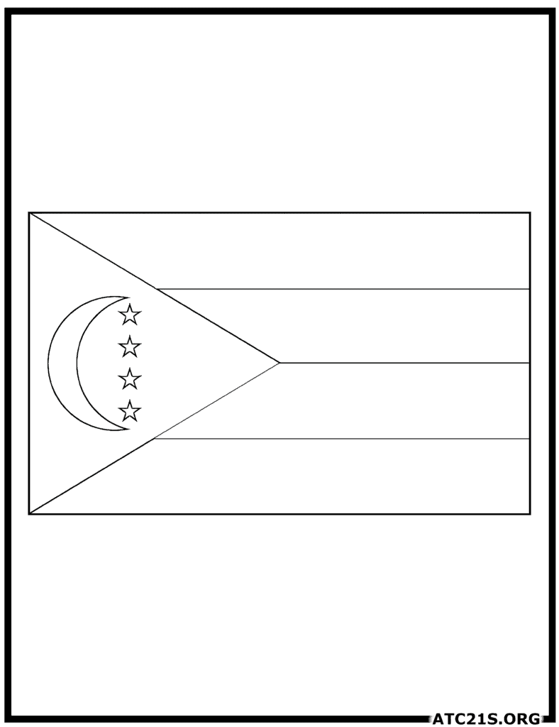 Comoros Flag Coloring Page | ATC21S