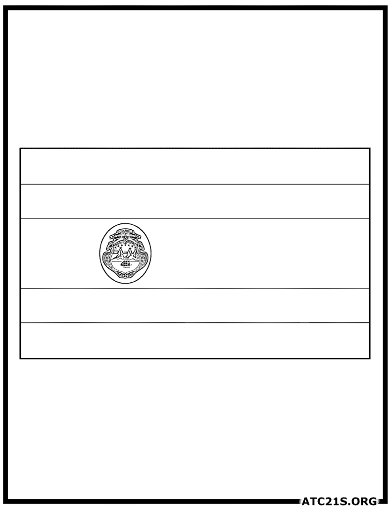 Costa Rica Flag Coloring Page | ATC21S