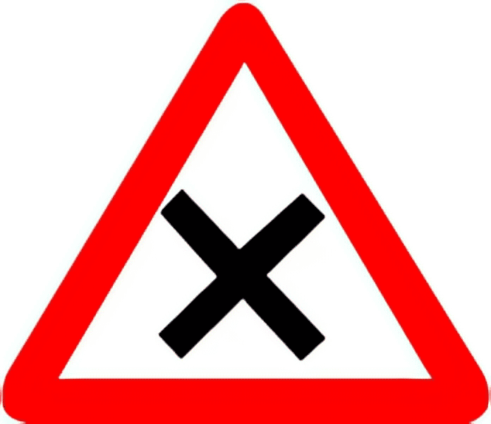 Crossroad-traffic-sign-colored