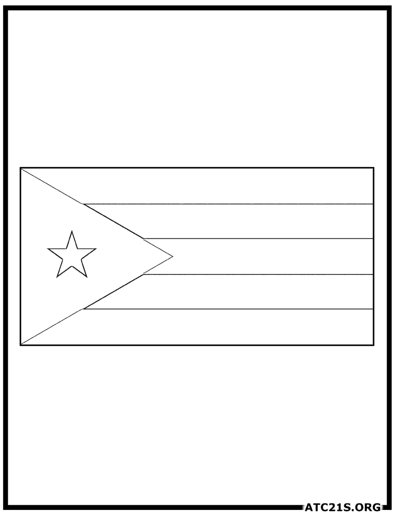 Cuba Flag Coloring Page | ATC21S