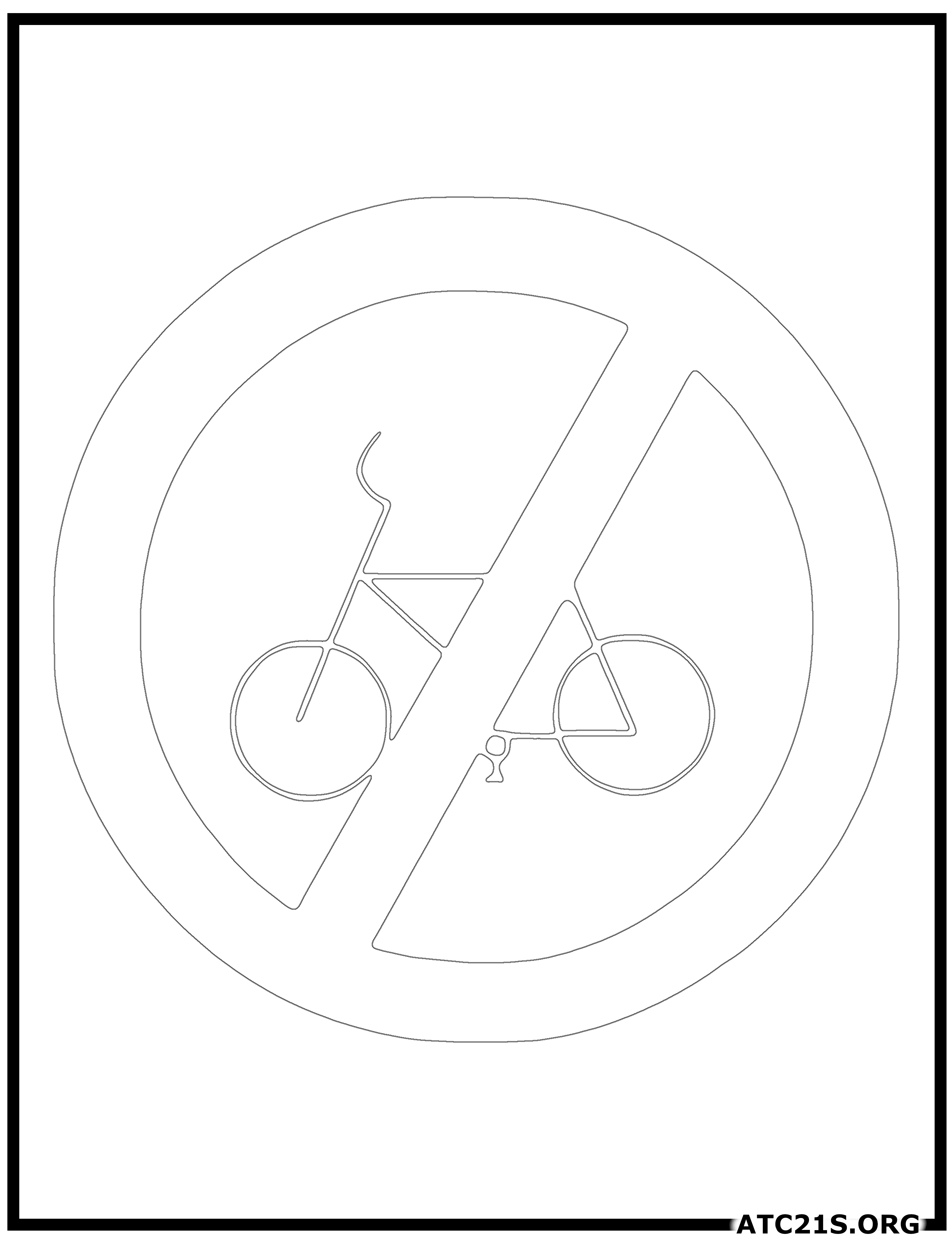 Cycles-prohibited-traffic-sign-coloring-page