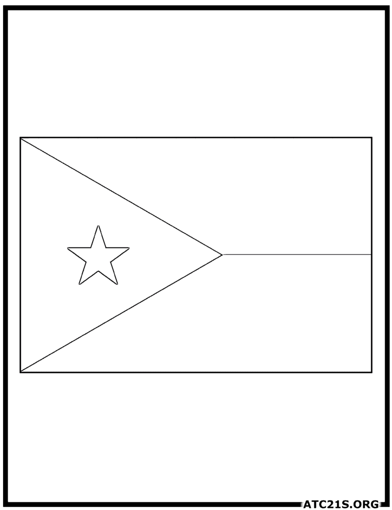 Djibouti Flag Coloring Page | ATC21S