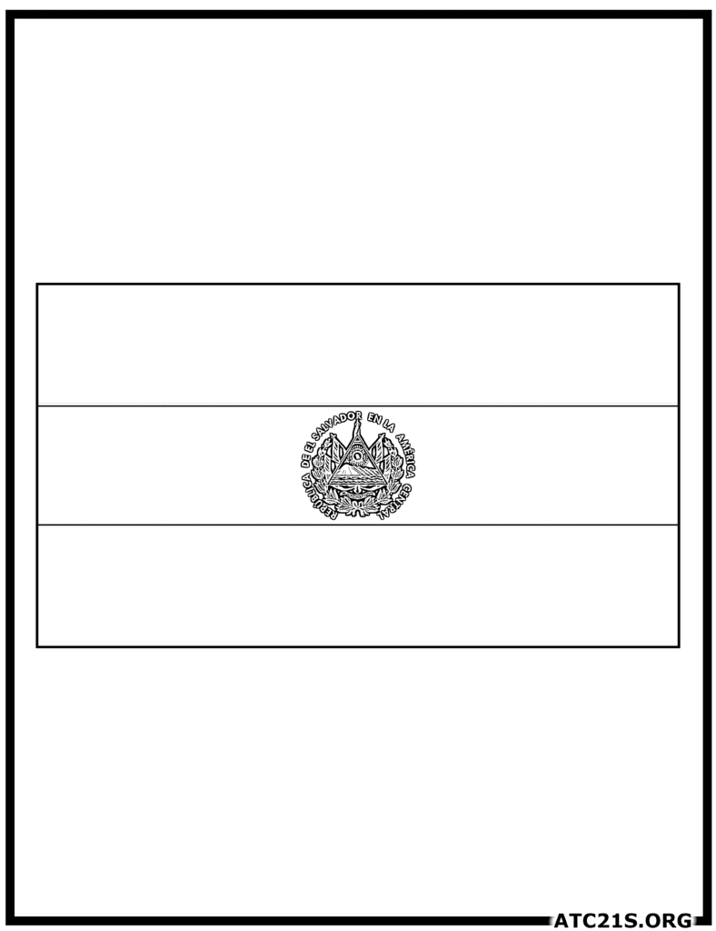 El Salvador Flag Coloring Page | ATC21S