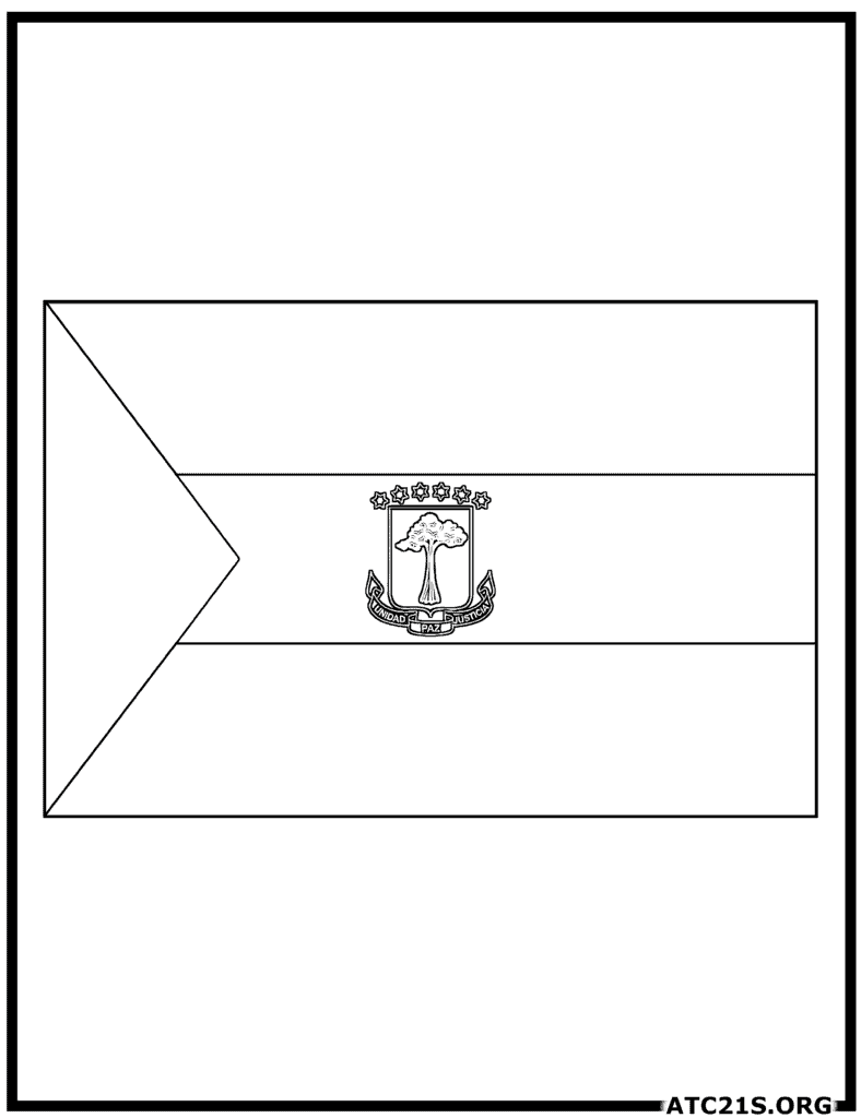 Equatorial Guinea Flag Coloring Page | ATC21S