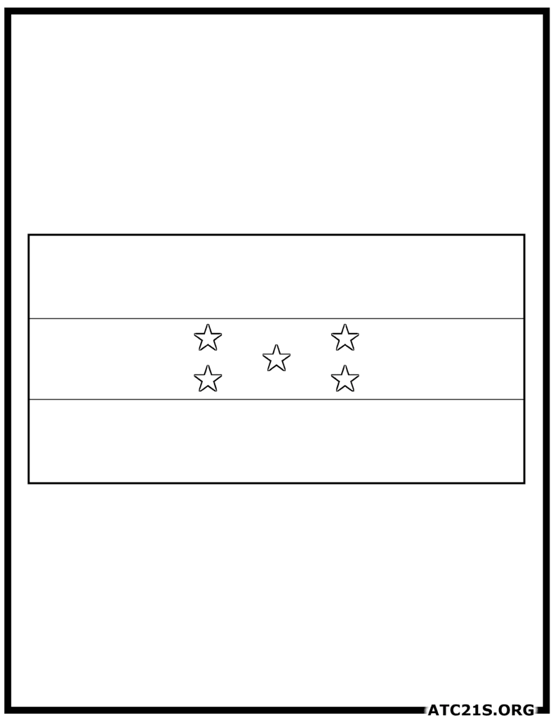 Honduras Flag Coloring Page | ATC21S