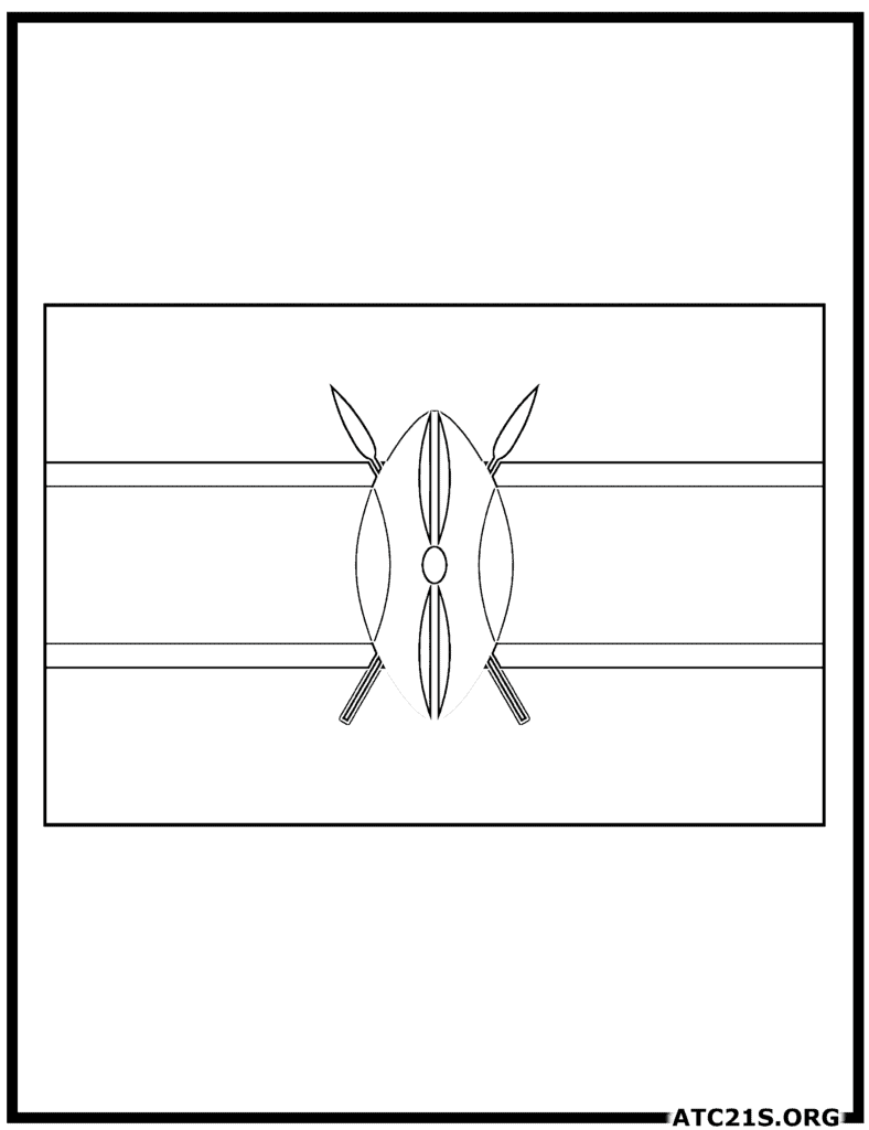 Kenya Flag Coloring Page | ATC21S