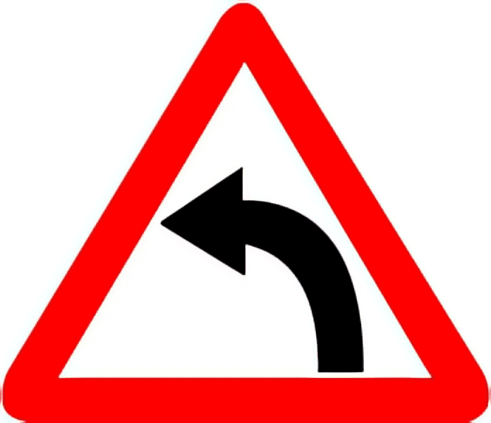 Left-hand-curve-traffic-sign-colored