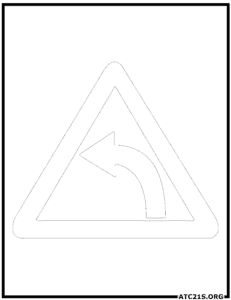 Left-hand-curve-traffic-sign-coloring-page