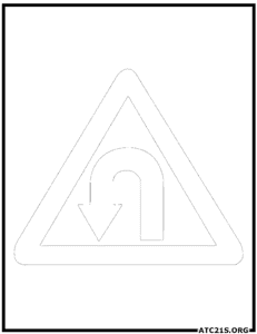 Left-hand-pin-bend-traffic-sign-coloring-page