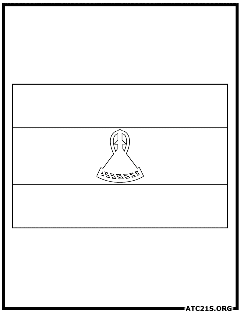 Lesotho Flag Coloring Page | ATC21S