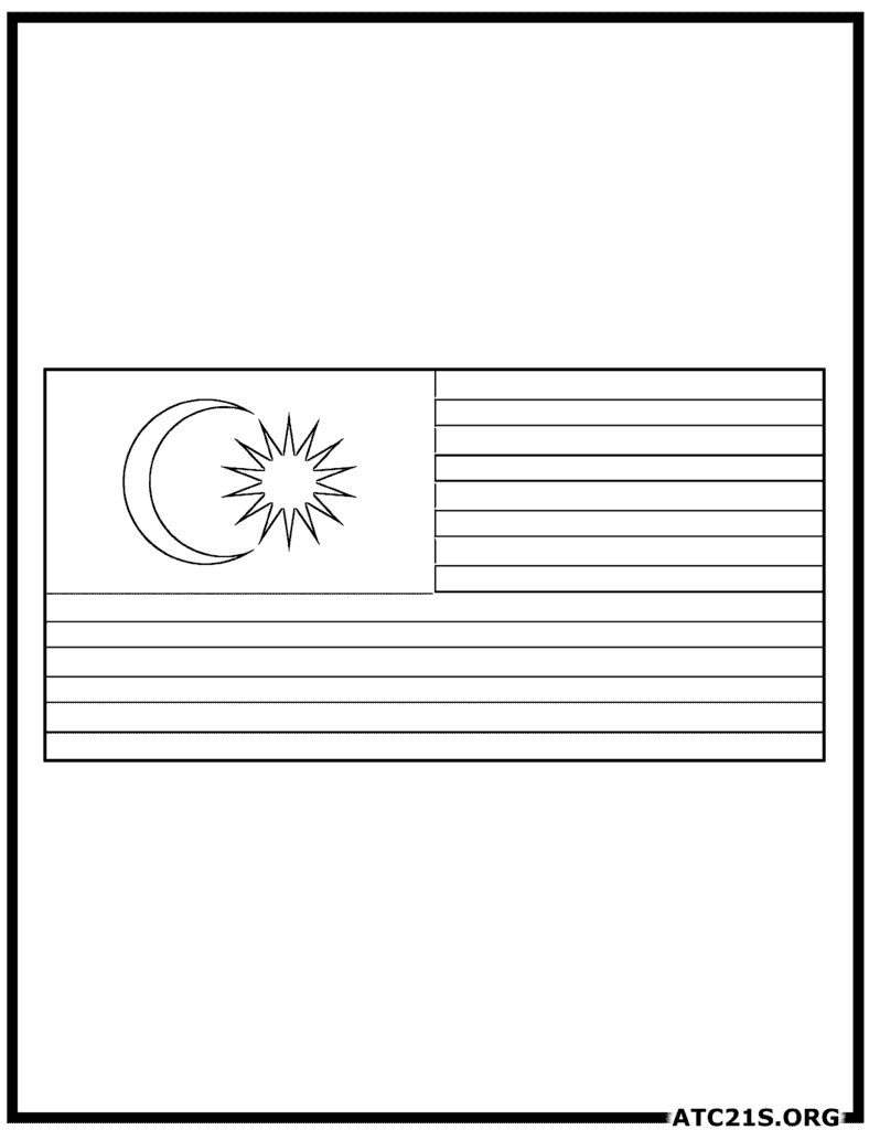 Malaysia Flag Coloring Page | ATC21S