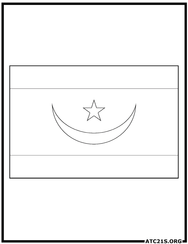 Mauritania Flag Coloring Page | ATC21S