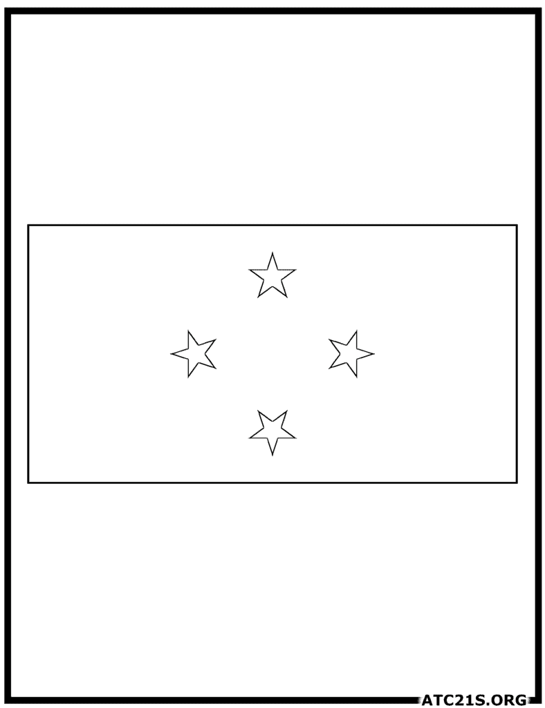 Micronesia Flag Coloring Page | ATC21S