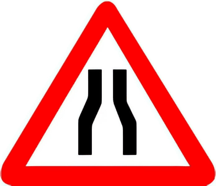 Narrow-road-traffic-sign-colored