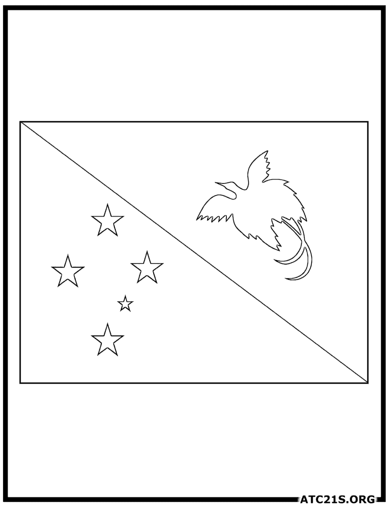 Papua New Guinea Flag Coloring Page | ATC21S