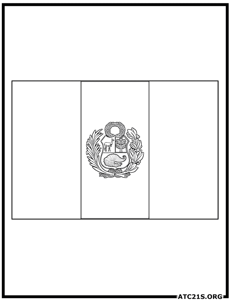 Peru Flag Coloring Page 