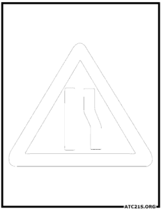 Reduced-carriageway-traffic-sign-coloring-page