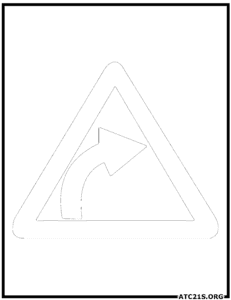 Right-hand-curve-traffic-sign-coloring-page