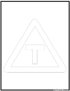 T-intersection-traffic-sign-coloring-page