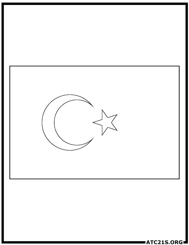 Turkey Flag Coloring Page | ATC21S