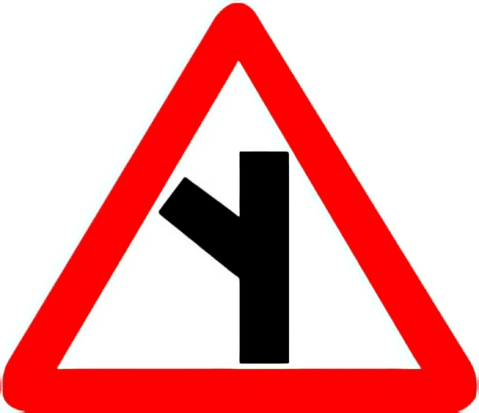 Y-intersection-traffic-sign-colored