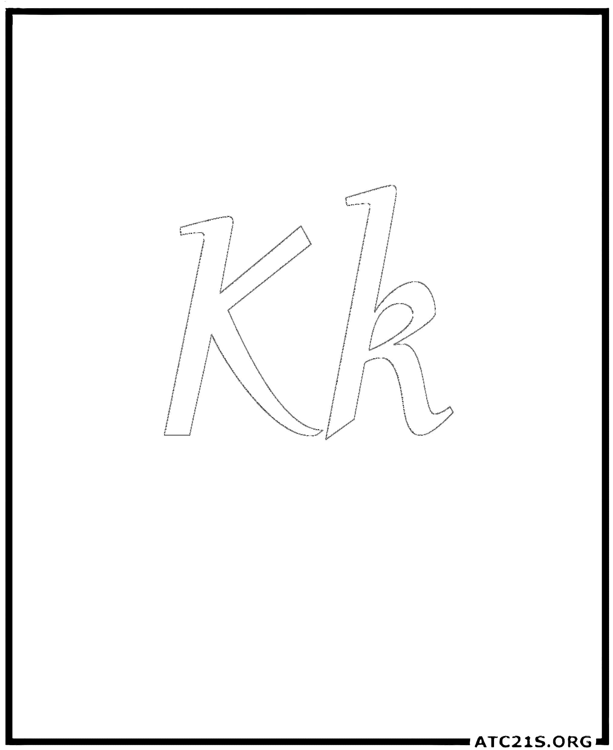 letter_k_calligraphy_coloring_page