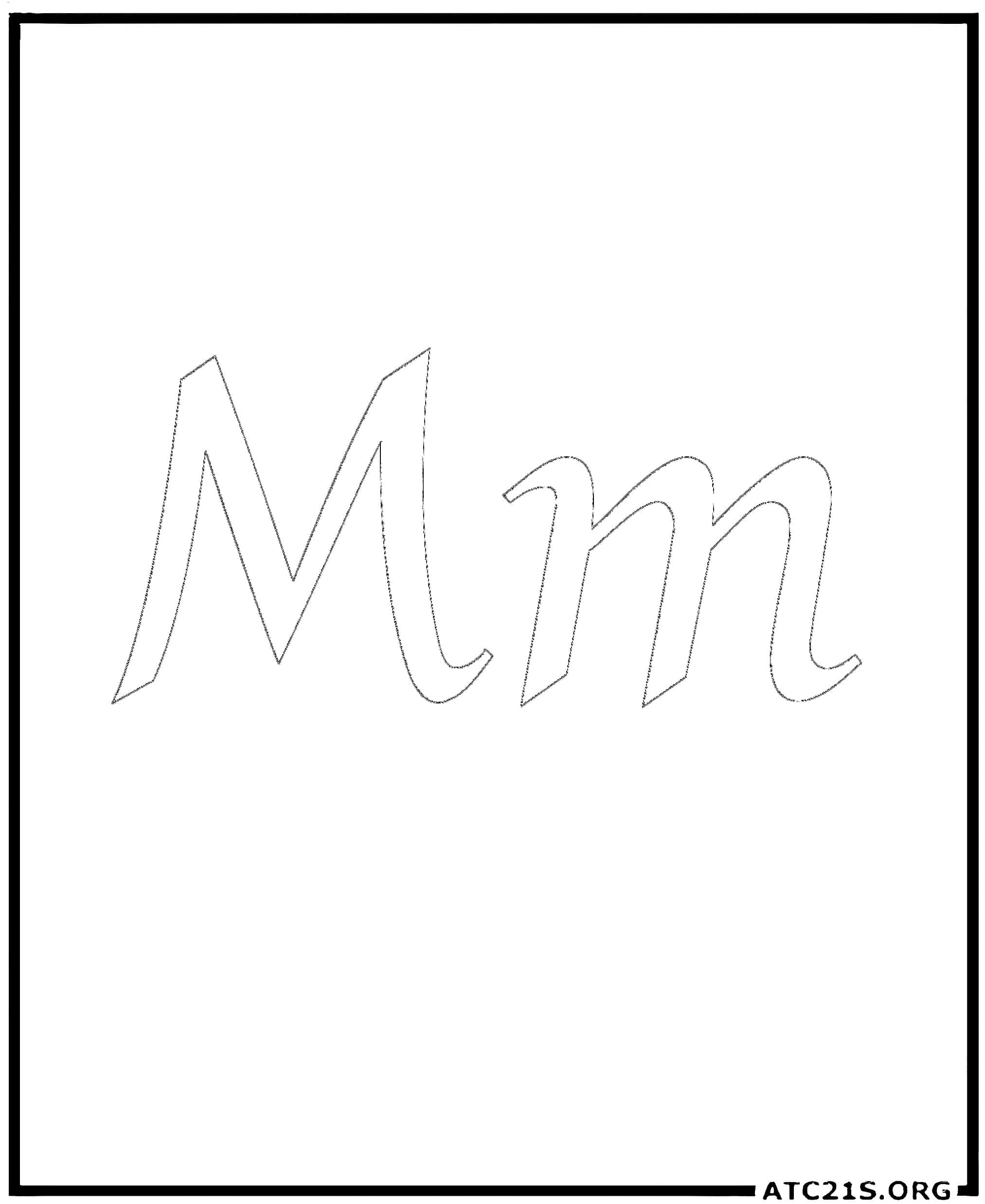 letter_m_calligraphy_coloring_page