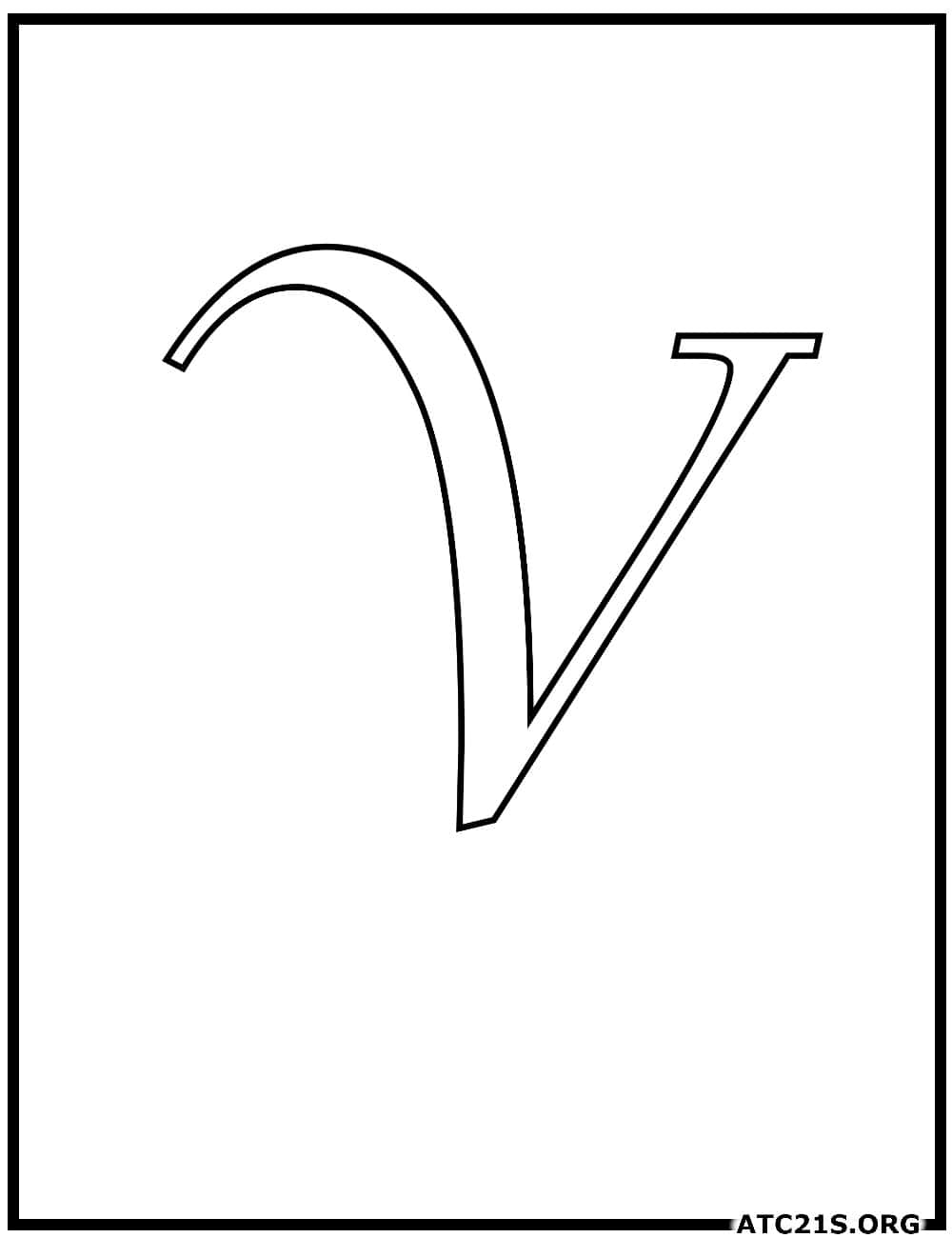 letter_v_calligraphy_uppercase_coloring_page