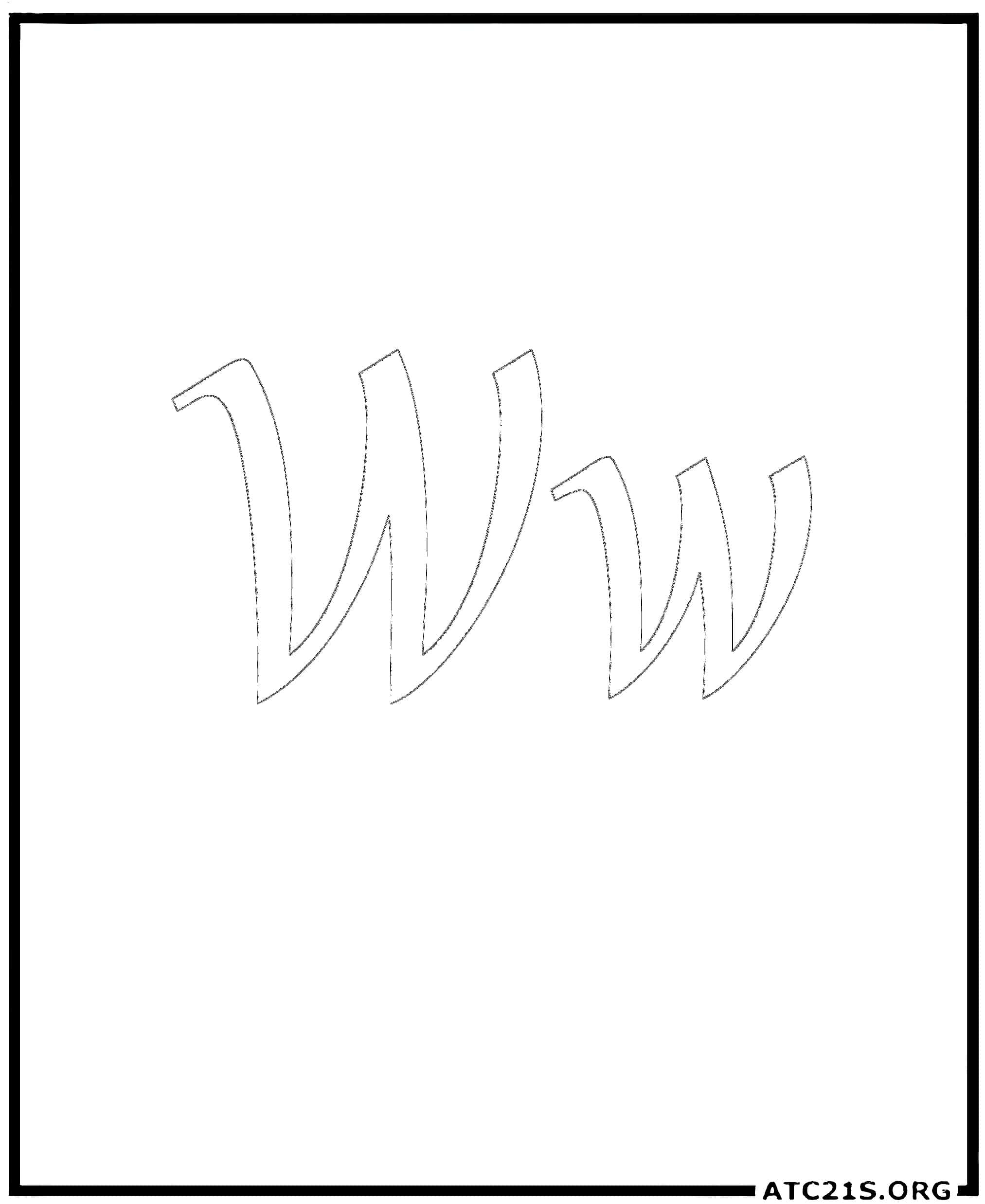 letter_w_calligraphy_coloring_page