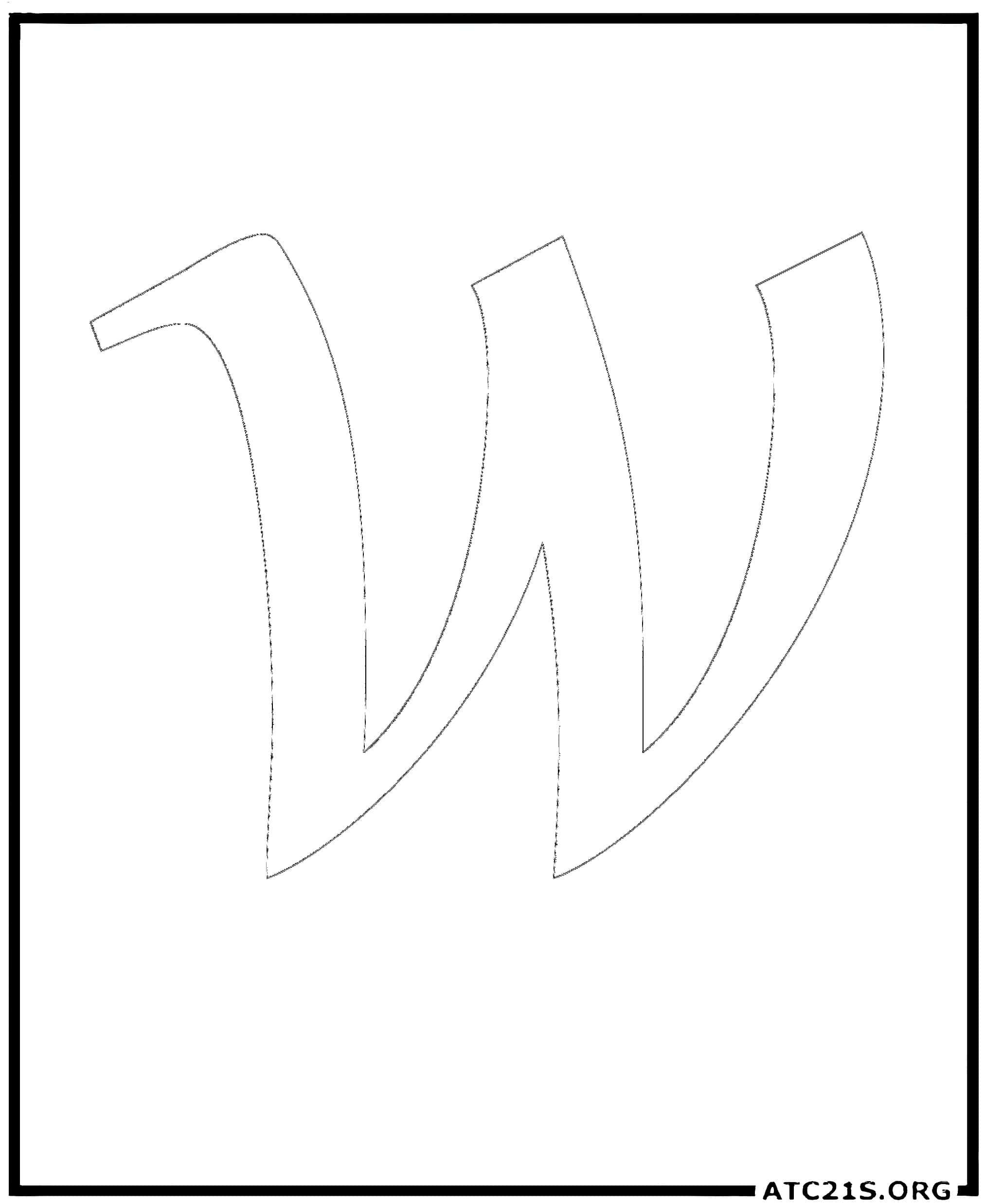 letter_w_calligraphy_lowercase_coloring_page