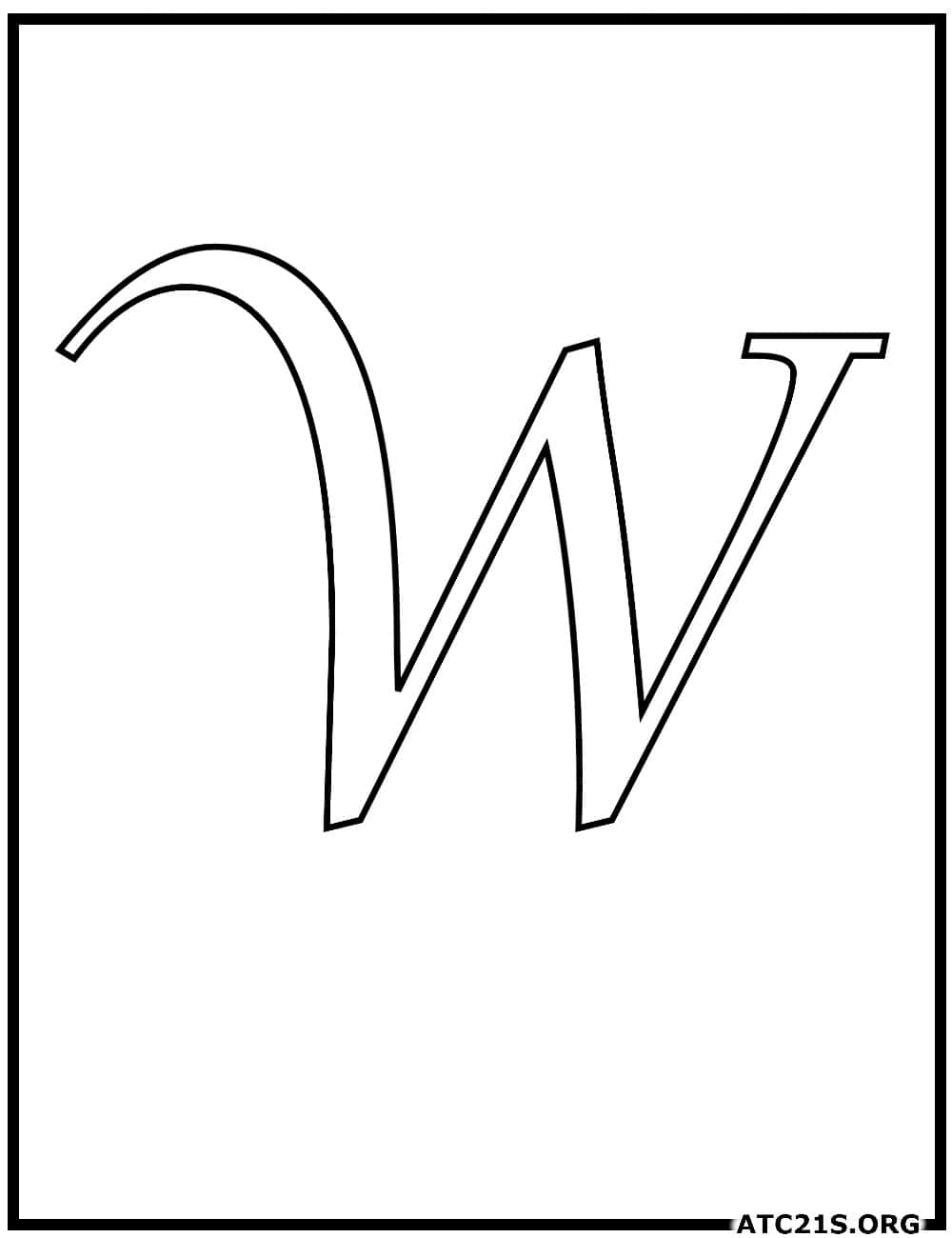 letter_w_calligraphy_uppercase_coloring_page
