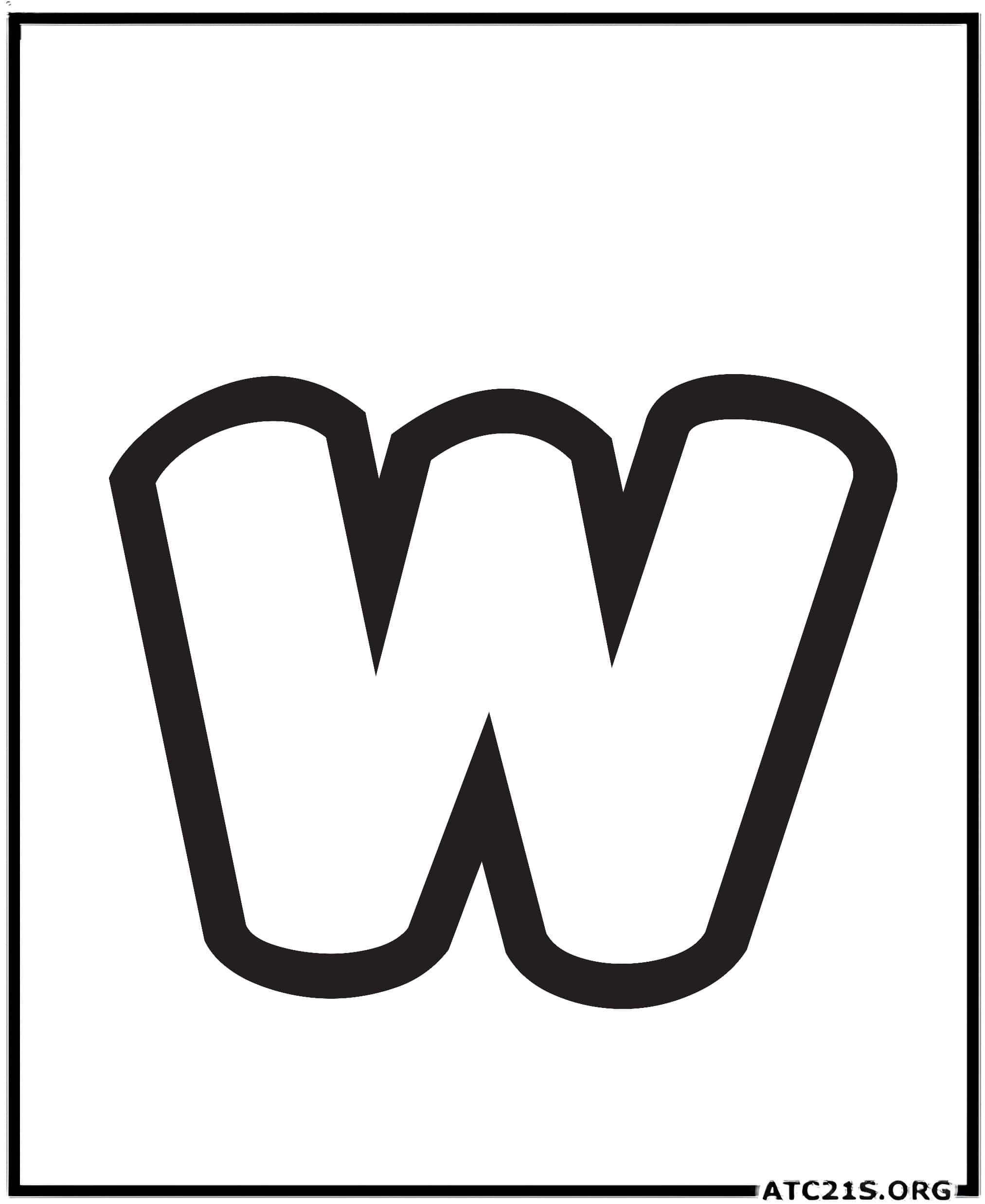 letter_w_lowercase_bubbly_coloring_page