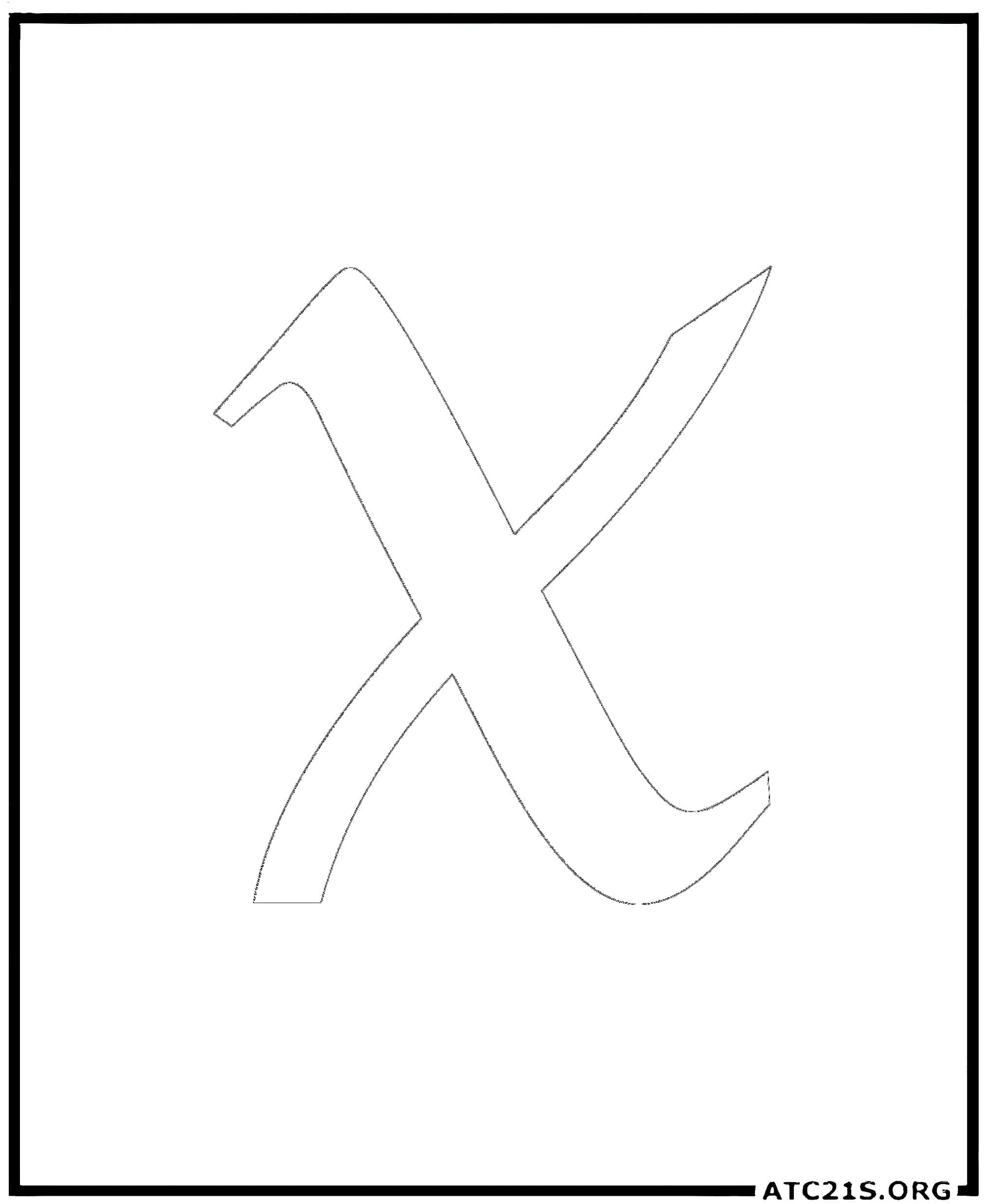 letter_x_calligraphy_lowercase_coloring_page