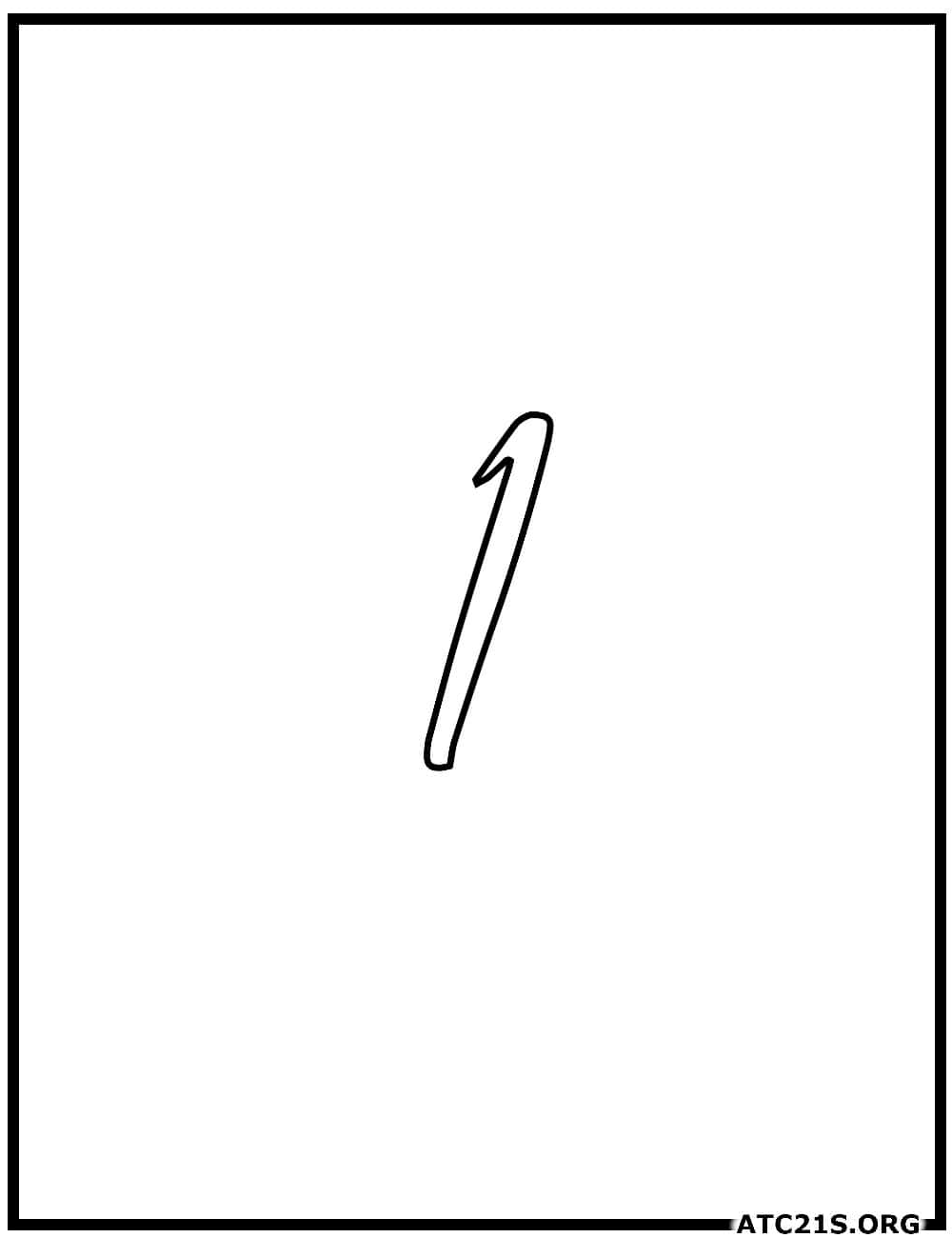 number_1_calligraphy_coloring_page