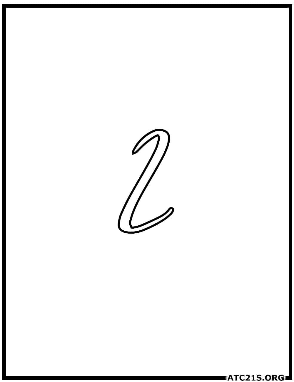 number_2_calligraphy_coloring_page