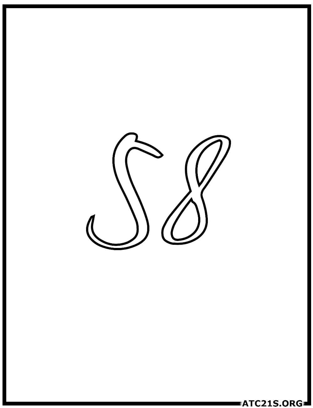 number_58_calligraphy_coloring_page
