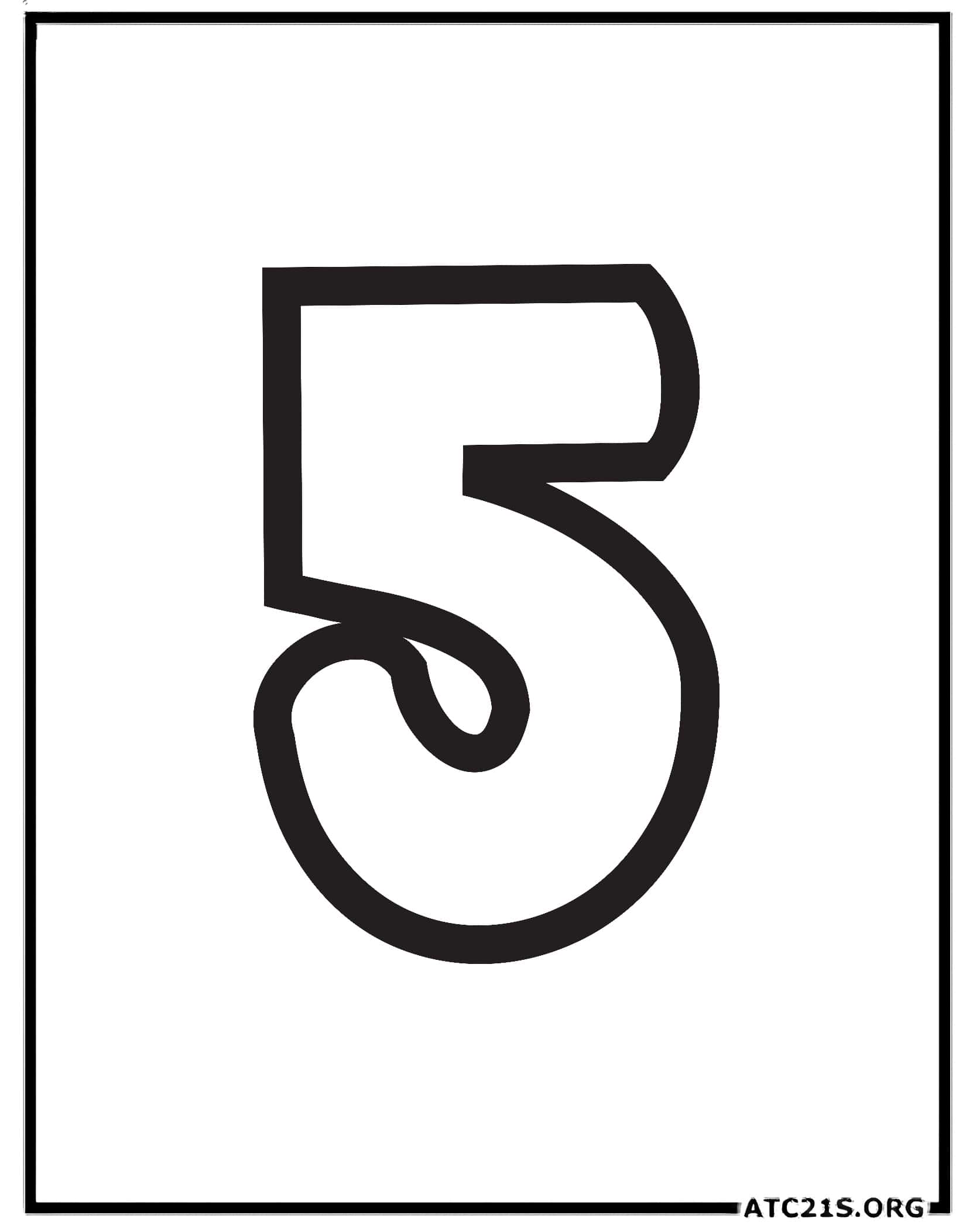 Free Number 5 Coloring Page Download Printable ATC21S
