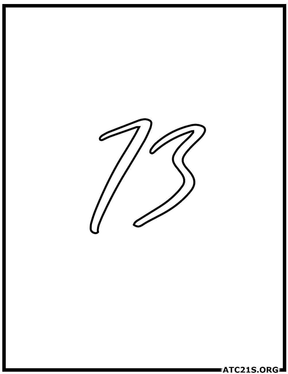 number_73_calligraphy_coloring_page