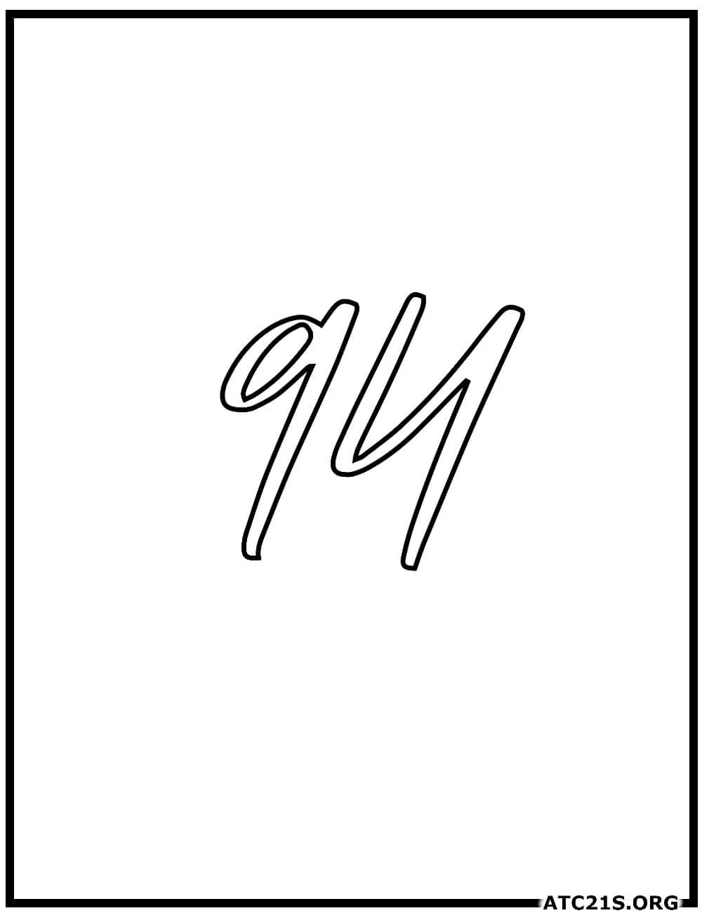 number_94_calligraphy_coloring_page