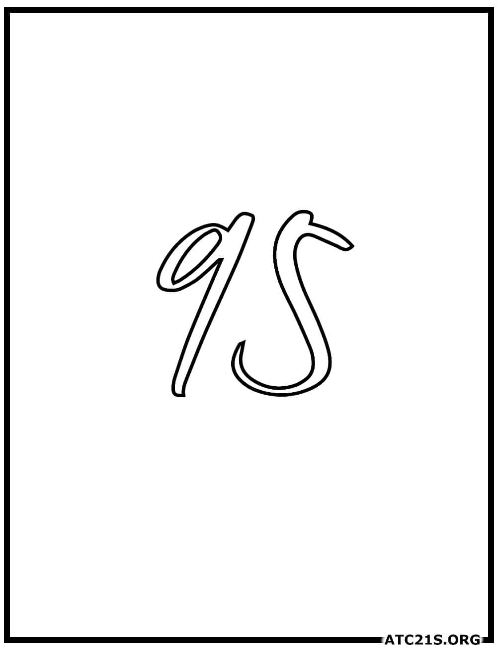 number_95_calligraphy_coloring_page