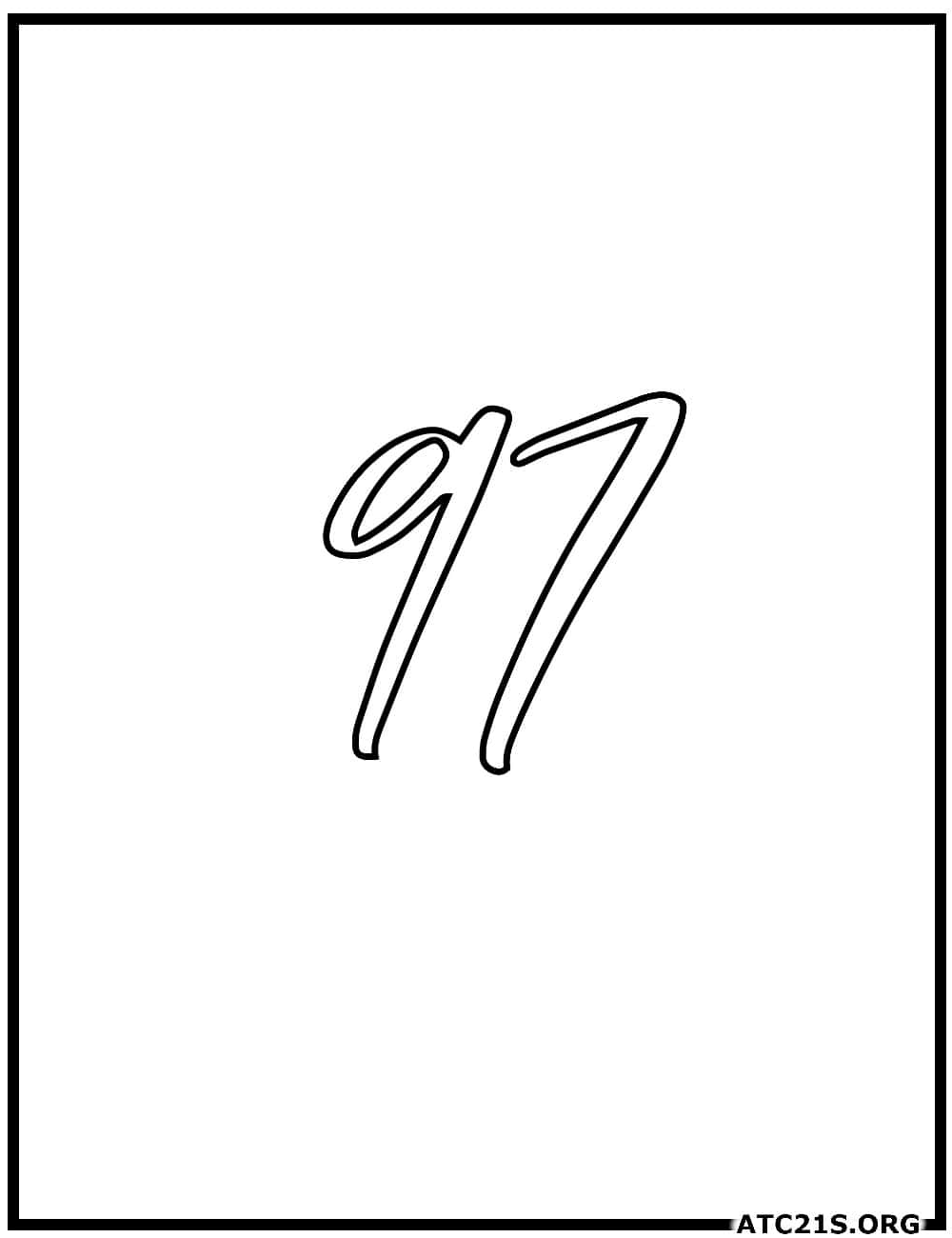 number_97_calligraphy_coloring_page