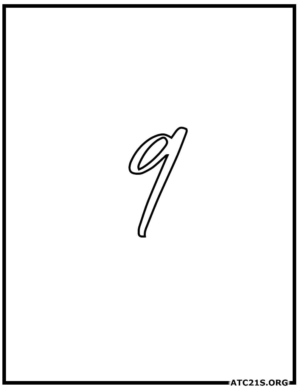 number_9_calligraphy_coloring_page