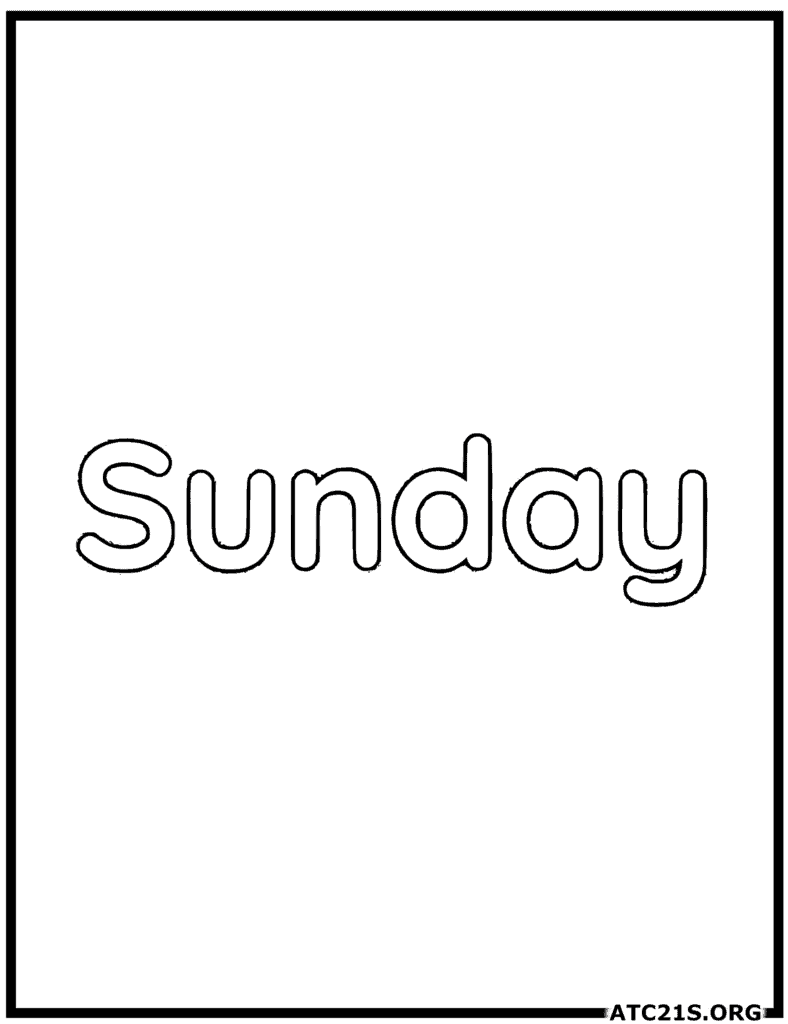 Free Sunday Coloring Page Download | ATC21S